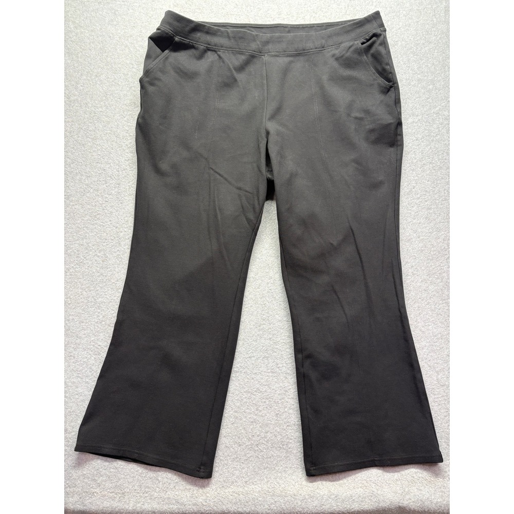 Cato Black Knit Pull On Dress Pants Plus Size 22/24WP Petite Career Trousers